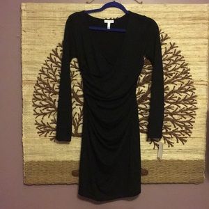 Black, Long sleeve, V neck dress by Leith, size S